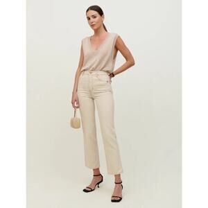 Reformation Cowboy High Rise Straight Jeans Almond Wash NEW Womens 28